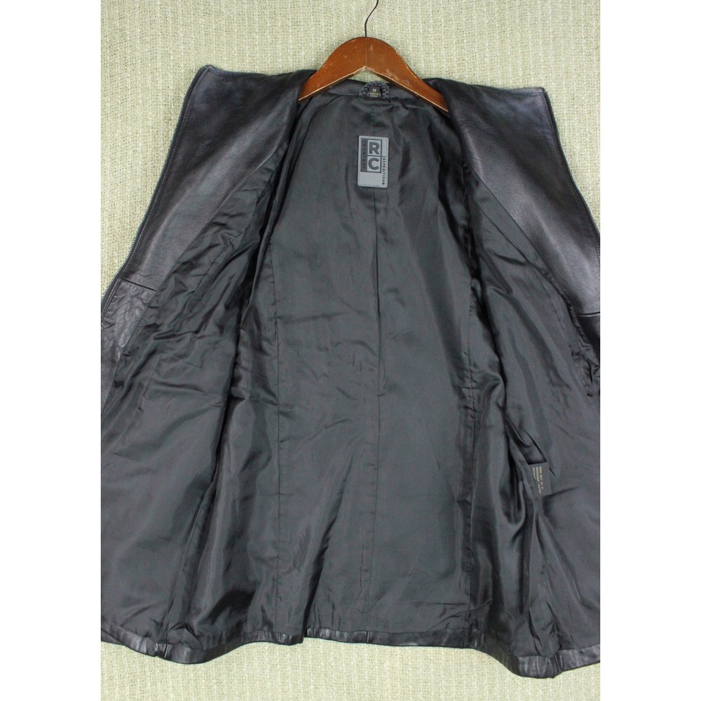 Vintage Comstock Expedition Mens Black Genuine Leather Full Zip Jacket Medium - Picture 5 of 7